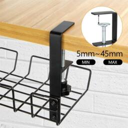 SPETLEK 2PCS Under Desk Cable Management Tray Cord Holder Storage in Black - thumbnail 4