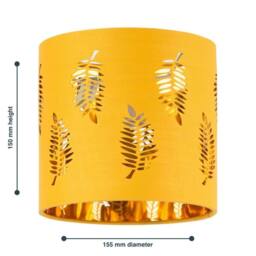 EONLION 2Yellow Leaf Cut Out Gold Inner 15cm Table Lamp Shade Lightshades in Yellow - thumbnail 2