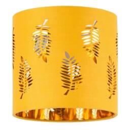 EONLION 2Yellow Leaf Cut Out Gold Inner 15cm Table Lamp Shade Lightshades in Yellow - thumbnail 3