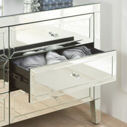 Birlea Valencia 6 Drawer Chest Mirrored in Silver - thumbnail 2