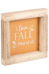 KDMD Orange I Love Fall Most of All Wooden Frame Sign - thumbnail 2