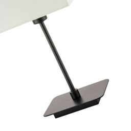 Happy Homewares Contemporary Bedside Table Lamp with White Cotton Fabric Shade in Black - thumbnail 5