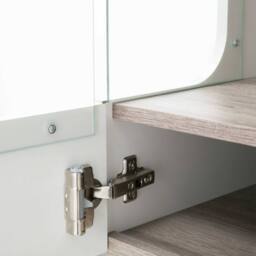 Wyld Haus Foxwhisk Tall Glazed Narrow Display Unit White Gloss & Truffle Oak - thumbnail 5