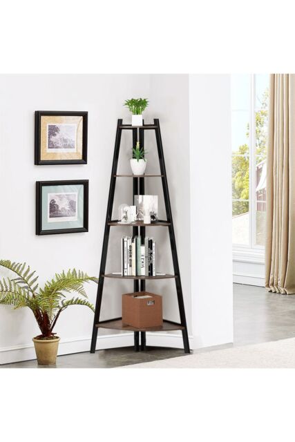 5-Tier Vintage Plant Stand in Brown - image 1