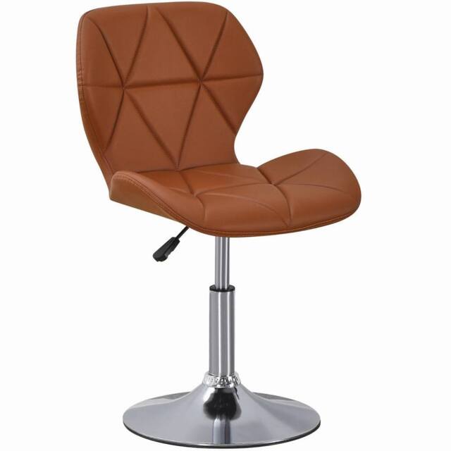 VOGREX Brown PU Cushioned Swivel Office Chair - image 1