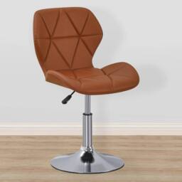 VOGREX Brown PU Cushioned Swivel Office Chair - thumbnail 5