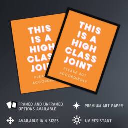 "Artery8 High Class Joint Act Accordingly Orange Funny Wall Art Print - Size: W12"" x H16""" - thumbnail 2