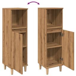 Berkfield Home Bathroom Cabinet Artisan Oak 30x30x100 cm Engineered Wood in Brown - Size: 30 x 30 x 100 cm - thumbnail 8