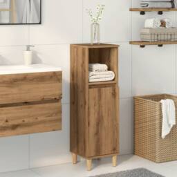 Berkfield Home Bathroom Cabinet Artisan Oak 30x30x100 cm Engineered Wood in Brown - Size: 30 x 30 x 100 cm