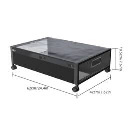 VOGREX 1x Underbed Storage Box Shoes Clothes Bedding Duvet Organizer in Black - thumbnail 2