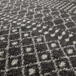 THE RUGS Soft Moroccan Diamond Shaggy Rugs & Runners Dark Grey Living Room - Size: 120 cm x 170 cm - thumbnail 3