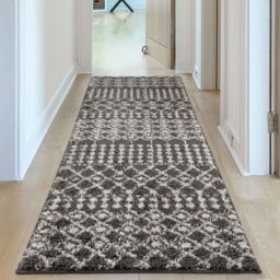 THE RUGS Soft Moroccan Diamond Shaggy Rugs & Runners Dark Grey Living Room - Size: 120 cm x 170 cm - thumbnail 9