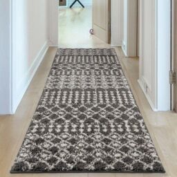 THE RUGS Soft Moroccan Diamond Shaggy Rugs & Runners Dark Grey Living Room - Size: 120 cm x 170 cm - thumbnail 6