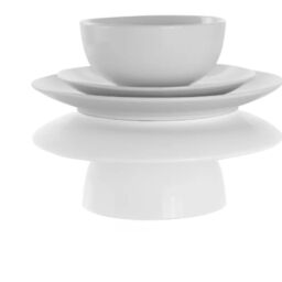 Glim & Glam Dinner Set 18 Piece Crockery Dinnerware Coupe in White - thumbnail 2