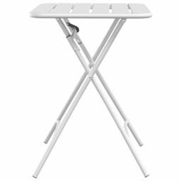 Berkfield Home Foldable Garden Table White 55x55x73 cm Steel - Size: 55 x 55 x 73 cm - thumbnail 5