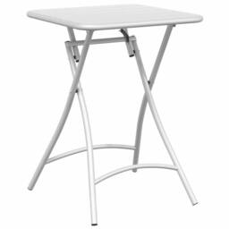 Berkfield Home Foldable Garden Table White 55x55x73 cm Steel - Size: 55 x 55 x 73 cm