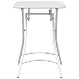 Berkfield Home Foldable Garden Table White 55x55x73 cm Steel - Size: 55 x 55 x 73 cm - thumbnail 4