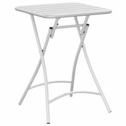 Berkfield Home Foldable Garden Table White 55x55x73 cm Steel - Size: 55 x 55 x 73 cm - thumbnail 6