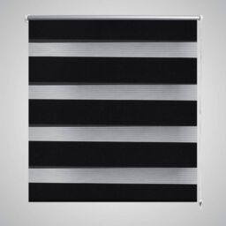 Berkfield Home Zebra Blind 40 x 100 cm Black - thumbnail 1