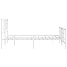 Berkfield Home Metal Bed Frame without Mattress with Footboard White 140x190cm - Size: 140x190 cm - thumbnail 6
