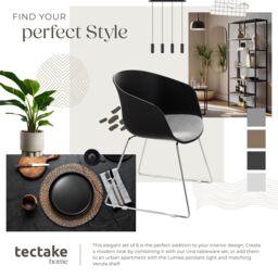 tectake Dining Chair Logart Set Of 2 - Black/Chrome in Black - Size: 2 Pack - thumbnail 8