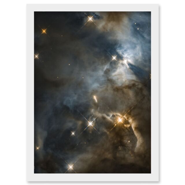 Artery8 Hubble Space Telescope Image Serpens Nebula HBC 672 Orange Blue Stellar Nursery Sun Star Bat Shadow Interstellar Dust Cloud Art Print Framed - image 1