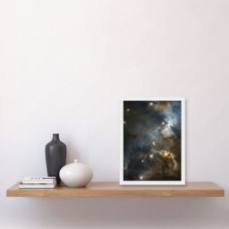 Artery8 Hubble Space Telescope Image Serpens Nebula HBC 672 Orange Blue Stellar Nursery Sun Star Bat Shadow Interstellar Dust Cloud Art Print Framed - thumbnail 2