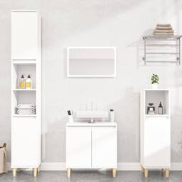 Berkfield Home 3 Piece Bathroom Furniture Set White Engineered Wood - thumbnail 2
