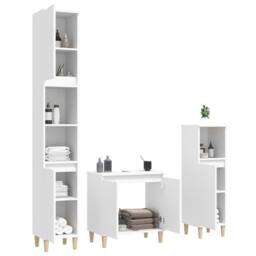 Berkfield Home 3 Piece Bathroom Furniture Set White Engineered Wood - thumbnail 4