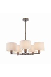 Netlighting Daley Multi Arm Pendant Light Antique Bronze Plate Marble Fabric in Brown