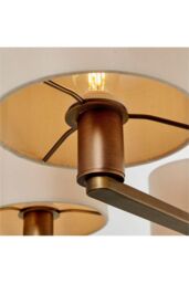 Netlighting Daley Multi Arm Pendant Light Antique Bronze Plate Marble Fabric in Brown - thumbnail 6
