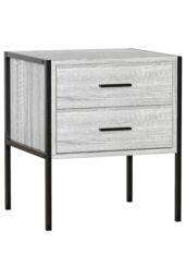 Home Discount Vida Designs Brooklyn 2 Drawer Bedside Cabinet Industrial-Style Chest Of Drawers Storage Bedroom Furniture in Grey - thumbnail 8