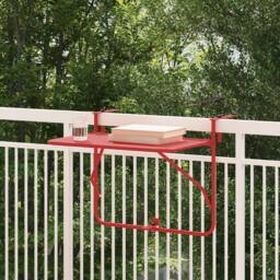 Berkfield Home Foldable Red Balcony Table - 60x40 cm, Steel - Size: 60x40 cm - thumbnail 1