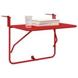 Berkfield Home Foldable Red Balcony Table - 60x40 cm, Steel - Size: 60x40 cm - thumbnail 3