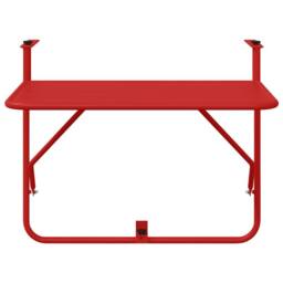Berkfield Home Foldable Red Balcony Table - 60x40 cm, Steel - Size: 60x40 cm - thumbnail 6