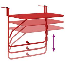 Berkfield Home Foldable Red Balcony Table - 60x40 cm, Steel - Size: 60x40 cm - thumbnail 9