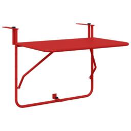 Berkfield Home Foldable Red Balcony Table - 60x40 cm, Steel - Size: 60x40 cm - thumbnail 2