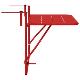 Berkfield Home Foldable Red Balcony Table - 60x40 cm, Steel - Size: 60x40 cm - thumbnail 7