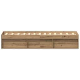 Berkfield Home Bed Frame without Mattress Artisan Oak 75x190 cm Engineered Wood in Brown - thumbnail 6