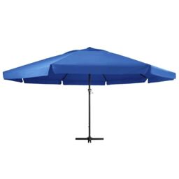 Berkfield Home Garden Parasol with Aluminium Pole 600 cm Azure Blue - thumbnail 2