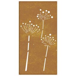 Berkfield Home Garden Wall Decoration 105x55 cm Corten Steel Flower Design in Brown - thumbnail 5