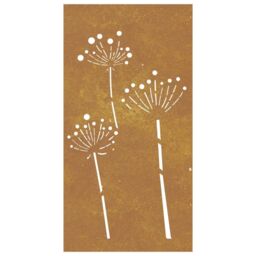 Berkfield Home Garden Wall Decoration 105x55 cm Corten Steel Flower Design in Brown - thumbnail 4