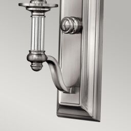 Netlighting Sussex 1 Light Wall Light Brushed Nickel Glass Shade E14 in Grey - thumbnail 3