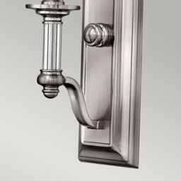 Netlighting Sussex 1 Light Wall Light Brushed Nickel Glass Shade E14 in Grey - thumbnail 4