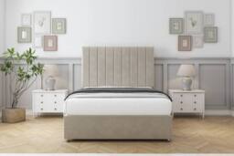 "Comfort Beds Tokyo Plush Divan Base No Drawers - 26"" Headboard in Cream - Size: King"