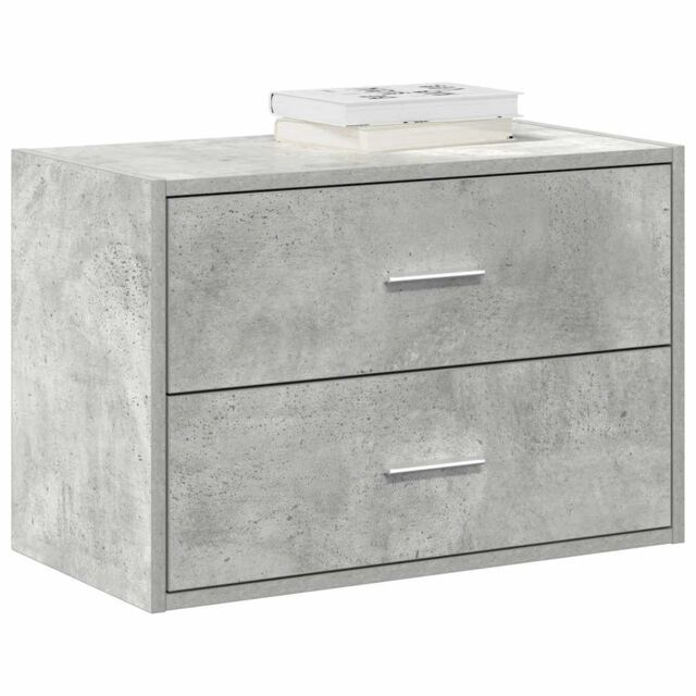 Berkfield Home Cabinet with 2 Drawers Concrete Grey 60x31x40 cm Engineered Wood - Size: 60 x 31 x 40 cm - image 1