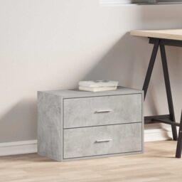 Berkfield Home Cabinet with 2 Drawers Concrete Grey 60x31x40 cm Engineered Wood - Size: 60 x 31 x 40 cm - thumbnail 3