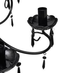 Berkfield Home Pendant Ceiling Lamp Elegant Chandelier Black 6 Bulb Sockets
