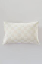 The Linen Consultancy Lazy Linens Chilled Checkerboard Duvet Cover Set in Natural - Size: Single - thumbnail 4