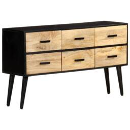 Berkfield Home Sideboard 110x33x64 cm Solid Mango Wood in Brown - Size: 110 x 33 x 64 cm - thumbnail 2